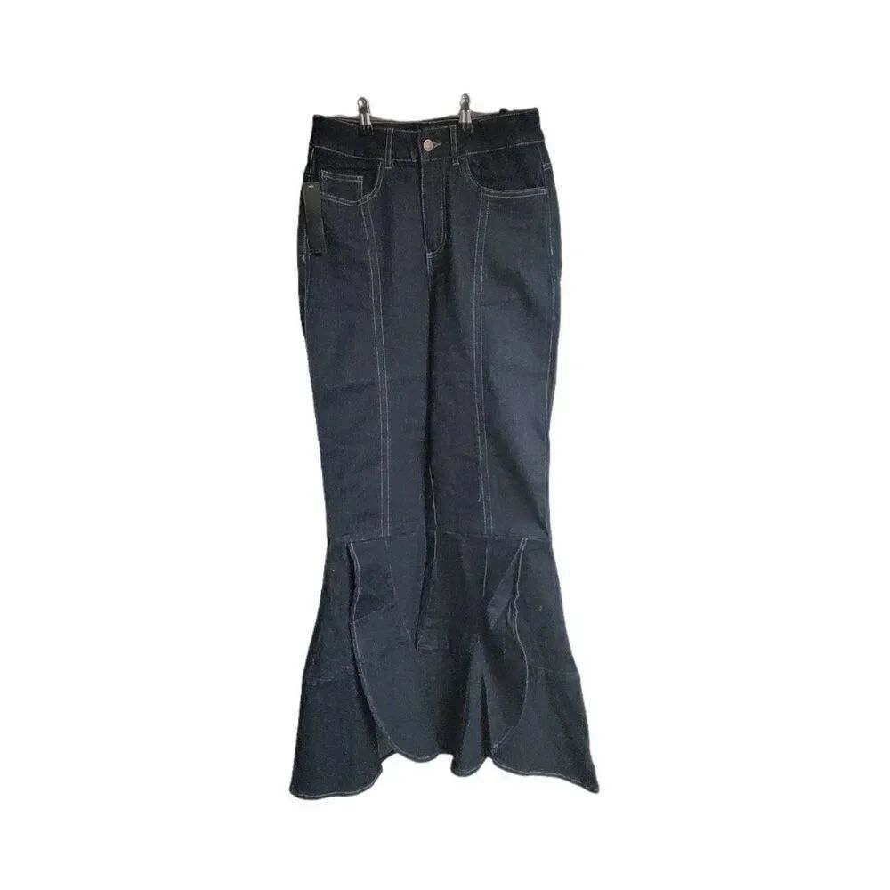 NWT~VENUS FASHION Indigo Flare Slit Hem Jeans Sz 10
